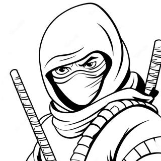 Stealthy Ninja With Katana Coloring Page 51363-41121