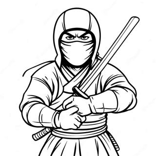 Stealthy Ninja With Katana Coloring Page 51363-41123