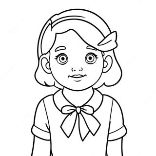 Ellie With Bow Coloring Page 51373-41129