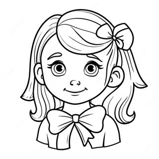 Ellie With Bow Coloring Page 51373-41130