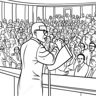 Malcolm X Speaking At A Rally Coloring Page 51493-41233