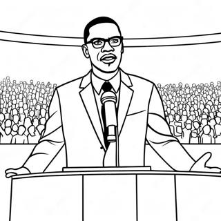 Malcolm X Speaking At A Rally Coloring Page 51493-41234