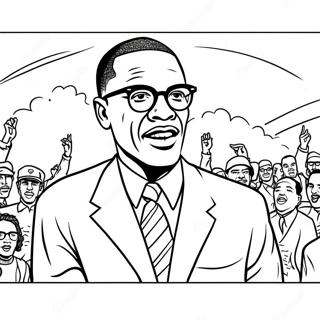 Malcolm X Speaking At A Rally Coloring Page 51493-41236