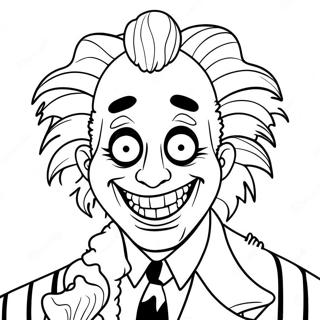 Funny Beetlejuice With Crazy Hair Coloring Page 5152-4286