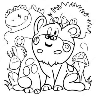 Fun Open Coloring Page With Animals 51533-41257