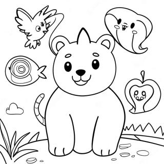 Fun Open Coloring Page With Animals 51533-41260