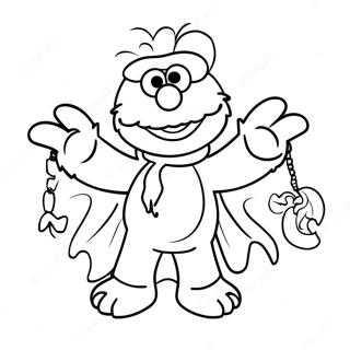 Elmo In A Spooky Costume Coloring Page 51543-41272