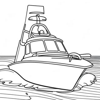 Fast Bass Boat On The Water Coloring Page 51593-41301