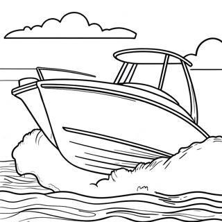 Fast Bass Boat On The Water Coloring Page 51593-41302