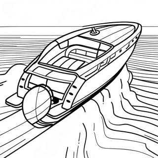 Fast Bass Boat On The Water Coloring Page 51593-41303