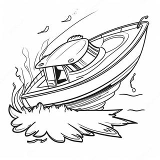 Fast Bass Boat On The Water Coloring Page 51593-41304