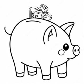 Piggy Bank Coloring Pages