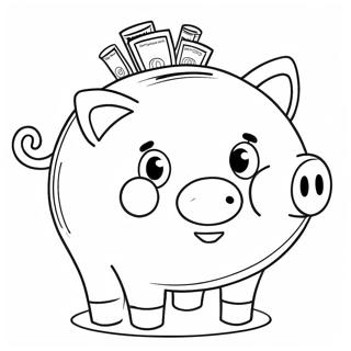 Cute Piggy Bank Coloring Page 51602-41306