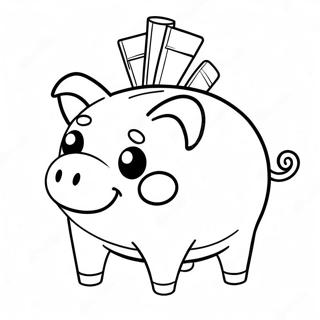 Cute Piggy Bank Coloring Page 51602-41307