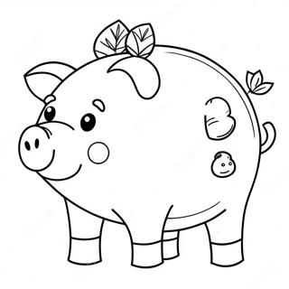 Cute Piggy Bank Coloring Page 51602-41308