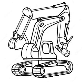 Cute Cartoon Excavator Coloring Page 5162-4297