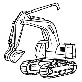 Cute Cartoon Excavator Coloring Page 5162-4300