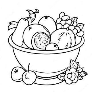 Still Life Fruit Bowl Coloring Page 51632-41340