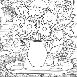 Elegant Still Life With Flowers Coloring Page 51633-41335