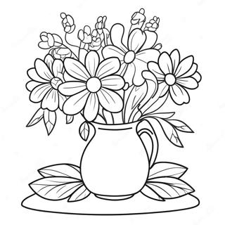 Elegant Still Life With Flowers Coloring Page 51633-41336