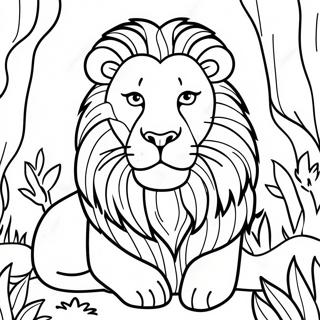 Majestic Lion In The Jungle Coloring Page 51643-41342