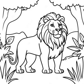 Majestic Lion In The Jungle Coloring Page 51643-41343