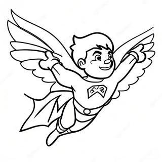 Brave Superhero Flying Coloring Page 51693-41389