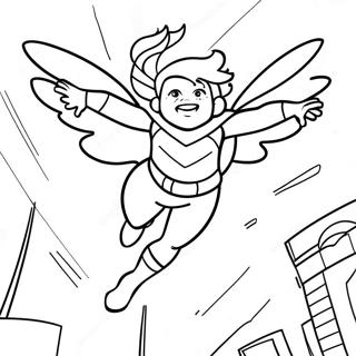 Brave Superhero Flying Coloring Page 51693-41390