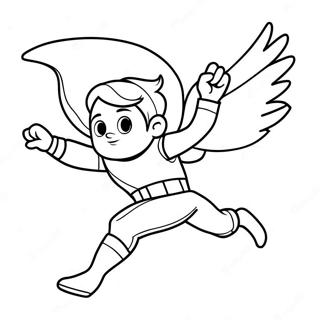 Brave Superhero Flying Coloring Page 51693-41392