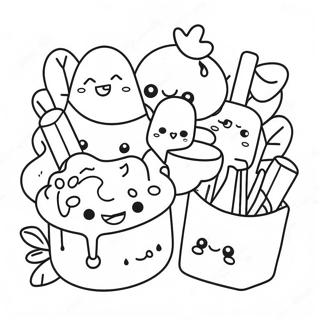 Food Kawaii Coloring Pages