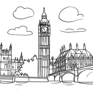 Big Ben At Sunset Coloring Page 51733-41417