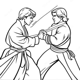 Anakin Vs Obi Wan Coloring Pages