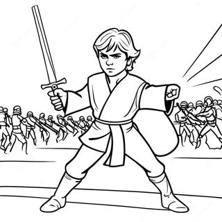 Anakin Skywalker Intense Battle Coloring Page 51763-41441