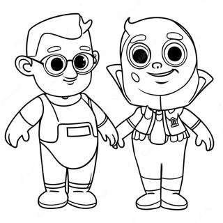 D Billions Fun Characters Coloring Page 51803-41470