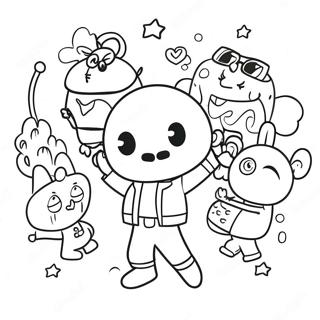 D Billions Fun Characters Coloring Page 51803-41472