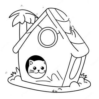 Cat House Coloring Pages