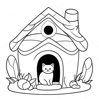 Cozy Cat House Coloring Page 51832-41490