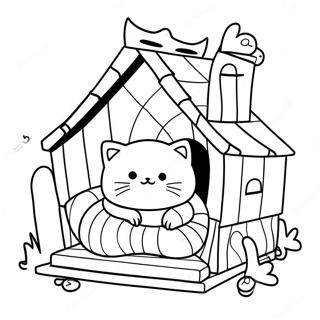 Cozy Cat House Coloring Page 51832-41491