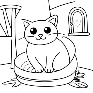 Cozy Cat House Coloring Page 51832-41492