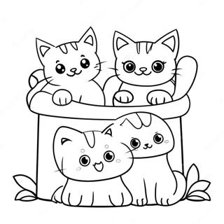 Playful Kittens In A Cat House Coloring Page 51833-41494