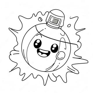 Cartoon Bomb With A Happy Face Coloring Page 51863-41519