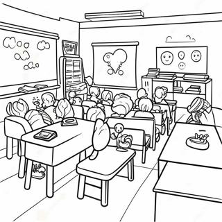 Cheerful Classroom Coloring Page 51893-41546