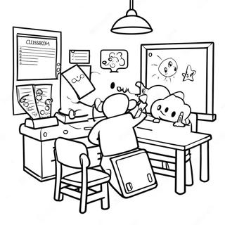 Cheerful Classroom Coloring Page 51893-41547