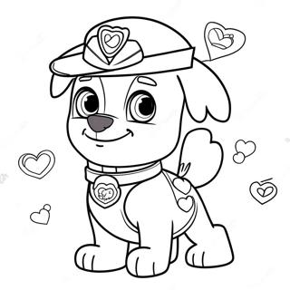 Paw Patrol Valentines Coloring Pages