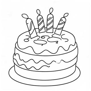 Colorful Feliz Cumpleanos Cake Coloring Page 51953-41593