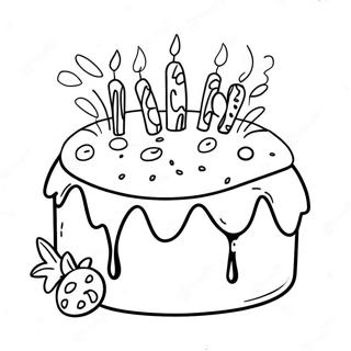 Colorful Feliz Cumpleanos Cake Coloring Page 51953-41594