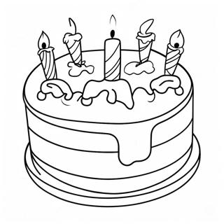 Colorful Feliz Cumpleanos Cake Coloring Page 51953-41596