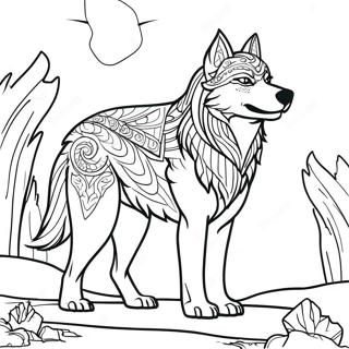 Spirit Wolf: Mythical Magic Winged Wolf Coloring Pages