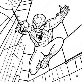 Spider Man No Way Home Action Scene Coloring Page 5201-4322