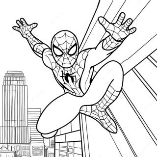 Spider Man No Way Home Action Scene Coloring Page 5201-4323